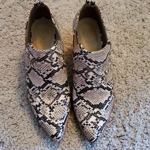 Snakeskin booties